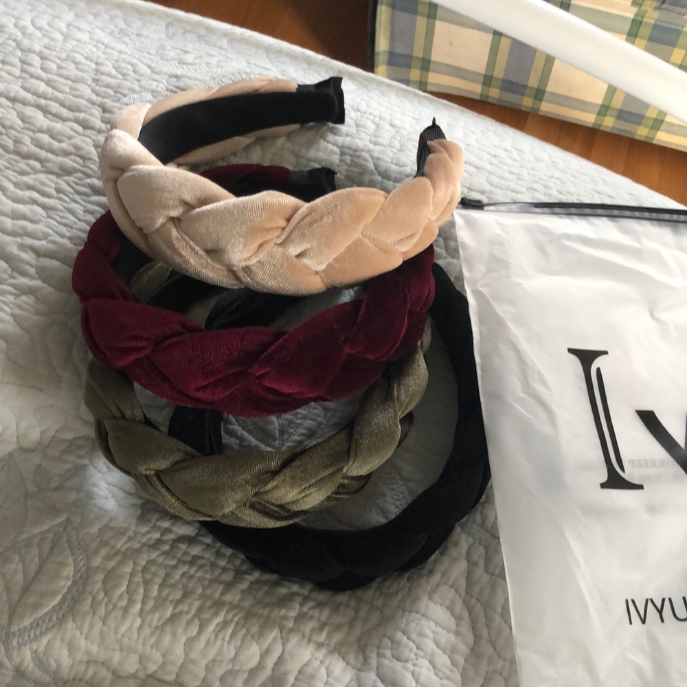 4 pack braided headbands. New.